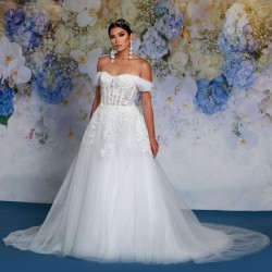 Off shoulder sheer bodice wedding dresses spotlight bridal omaha
